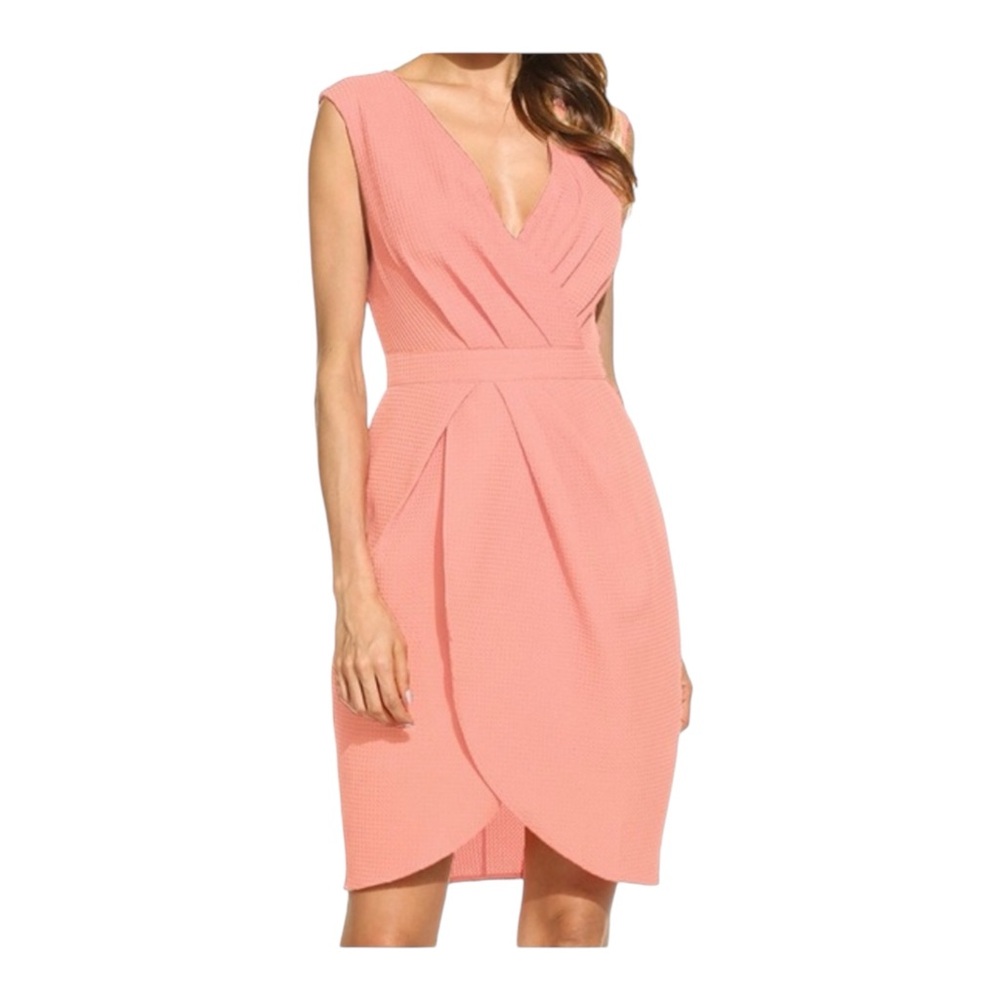 Leslie Fay Blush Pink Sleeveless Wrap Dress - Size 6 - New with Tags